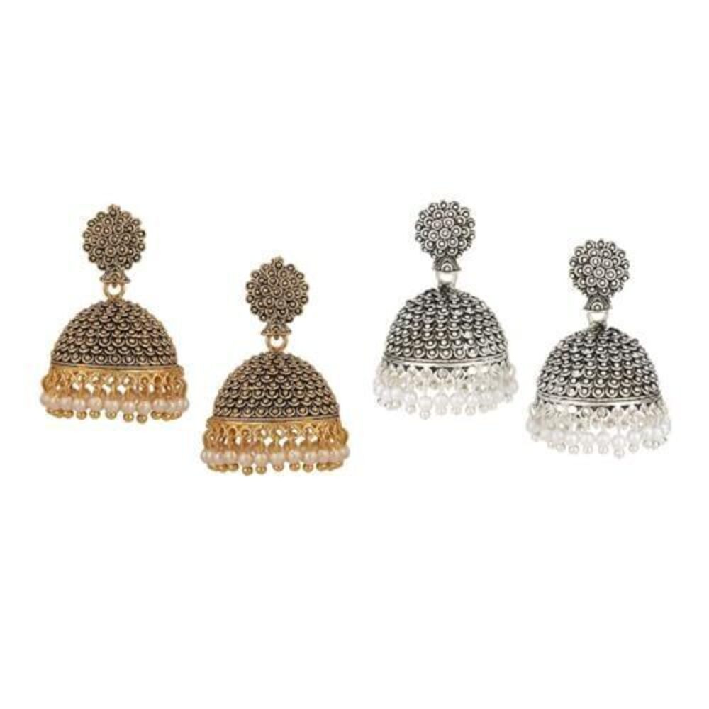5843 Jhumka Indian Oxidized Jewelry Ethnic Vintage Antique Traditional